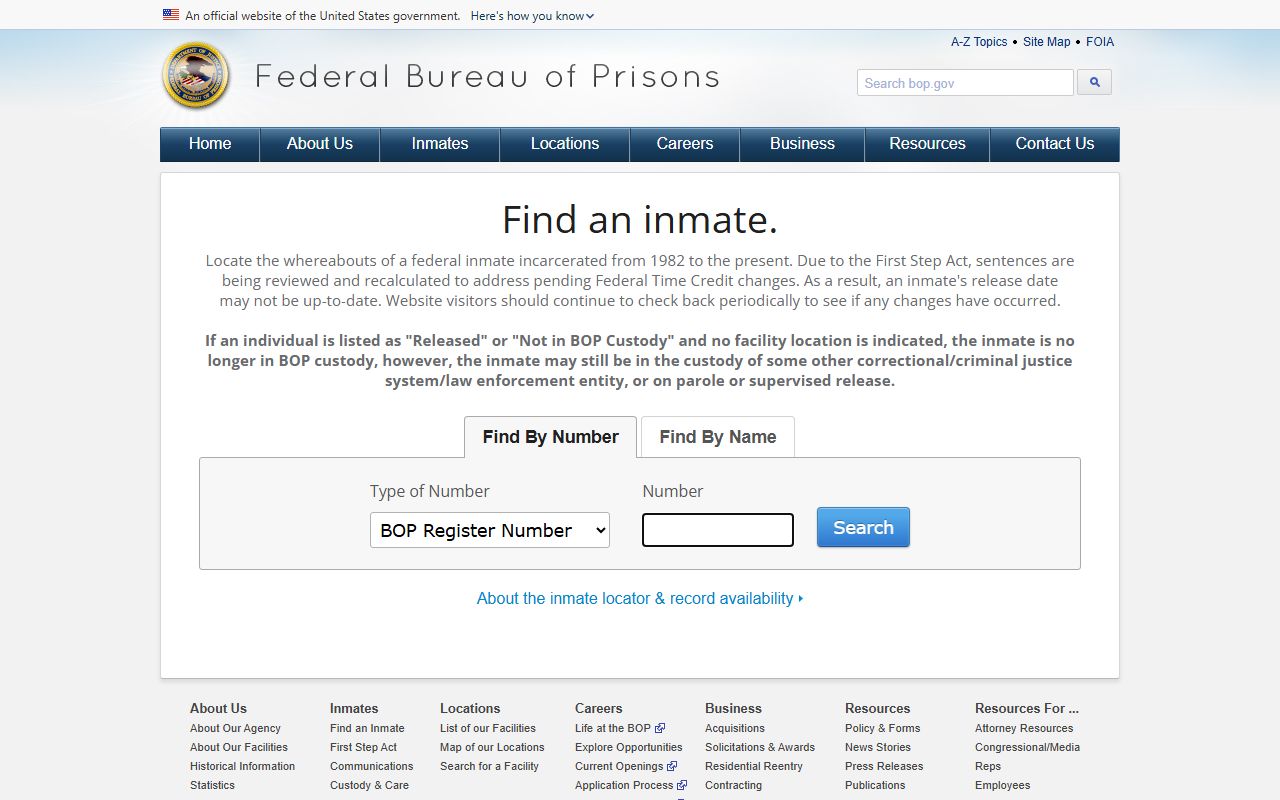 Federal Detention Center Philadelphia inmate lookup through BOP